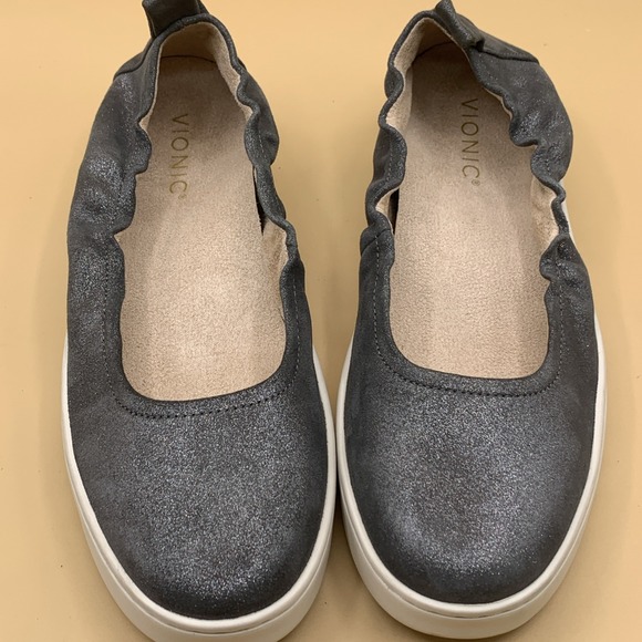 Vionic Uptown Ballet Women's Slip On Shoes Polluted Silver Comfort - Size 8 - Picture 5 of 8